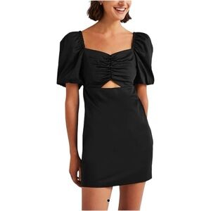 Boden Cut Out Detail Mini Dress black UK 14r/ US size 10 NWT